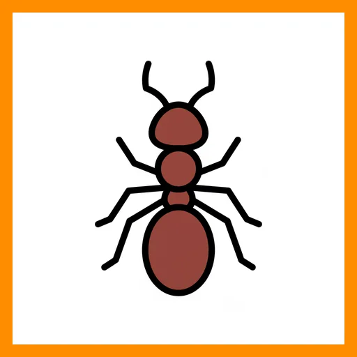 Pictograma de hormiga con marco Fitzgerald naranja