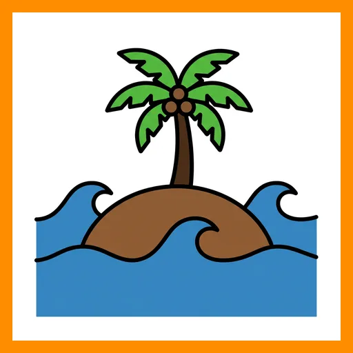 Pictograma de isla con marco Fitzgerald naranja