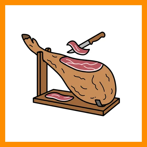 Pictograma de jamón con marco Fitzgerald naranja