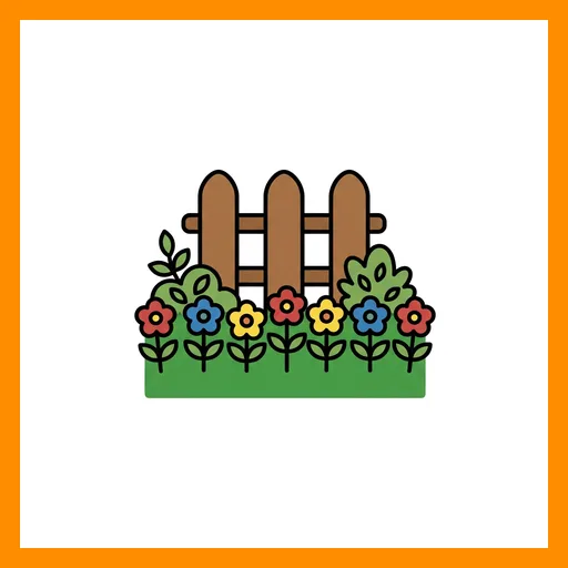 Pictograma de jardín con marco Fitzgerald naranja