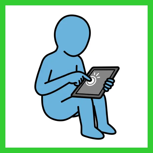 Pictograma de jugar a la tablet con marco Fitzgerald verde