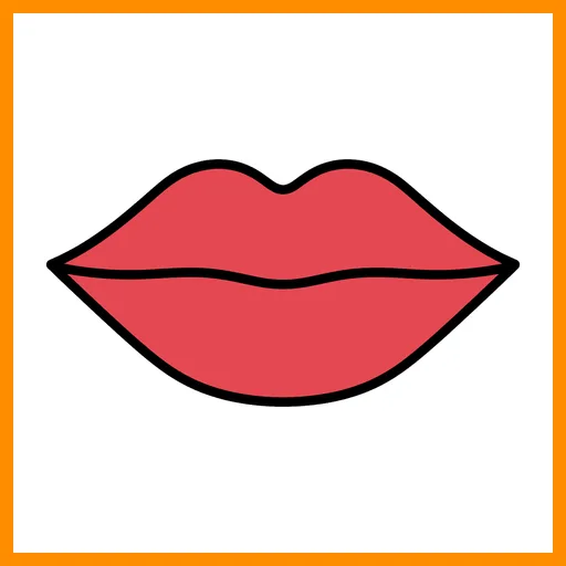 Pictograma de labios con marco Fitzgerald naranja
