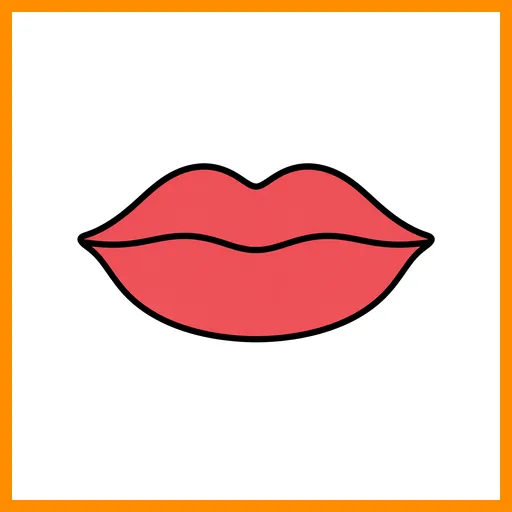 Pictograma de labios con marco Fitzgerald naranja