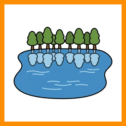 Pictograma de lago con marco Fitzgerald