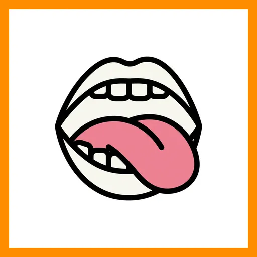 Pictograma de lengua con marco Fitzgerald naranja