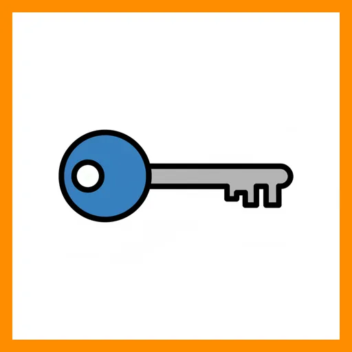Pictograma de llave con marco Fitzgerald naranja