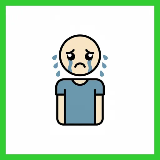 Pictograma de llorar con marco Fitzgerald verde