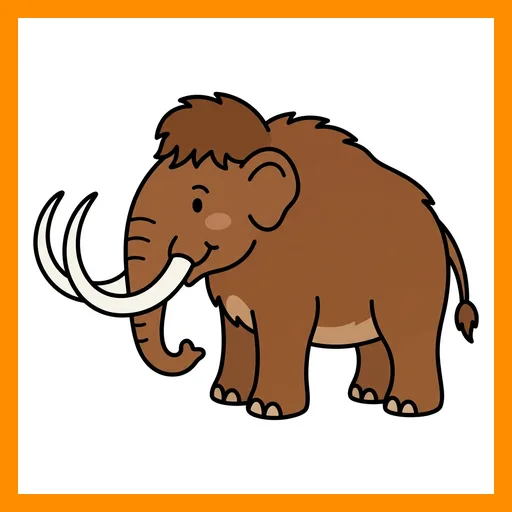 Pictograma de mamut con marco Fitzgerald naranja