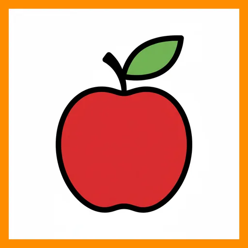 Pictograma de manzana con marco Fitzgerald naranja