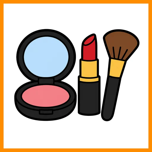 Pictograma de maquillaje con marco Fitzgerald naranja