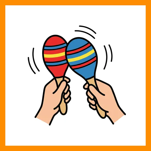 Pictograma de maracas con marco Fitzgerald naranja