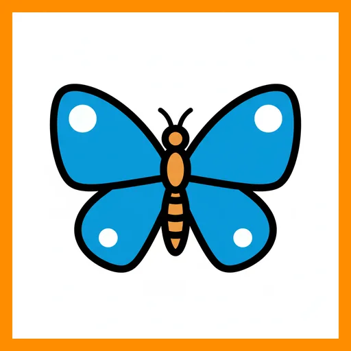Pictograma de mariposa con marco Fitzgerald naranja