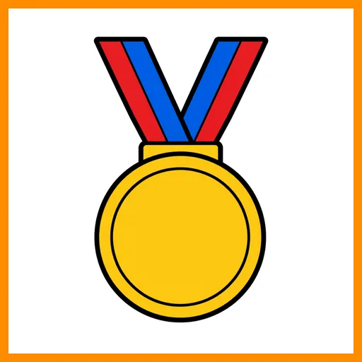 Pictograma de medalla con marco Fitzgerald naranja