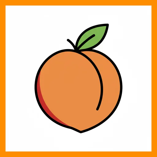 Pictograma de melocotón con marco Fitzgerald naranja
