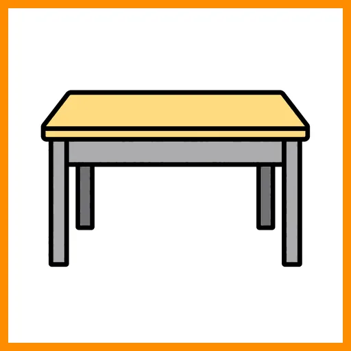 Pictograma de mesa de trabajo con marco Fitzgerald naranja