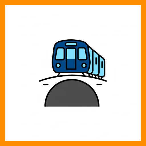 Pictograma de metro con marco Fitzgerald naranja