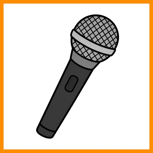 Pictograma de micrófono con marco Fitzgerald naranja