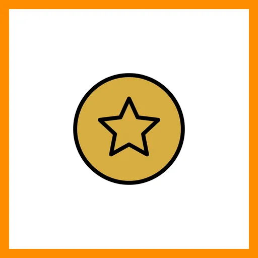 Pictograma de moneda con marco Fitzgerald naranja