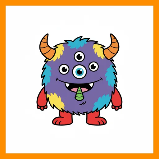 Pictograma de monstruo con marco Fitzgerald naranja