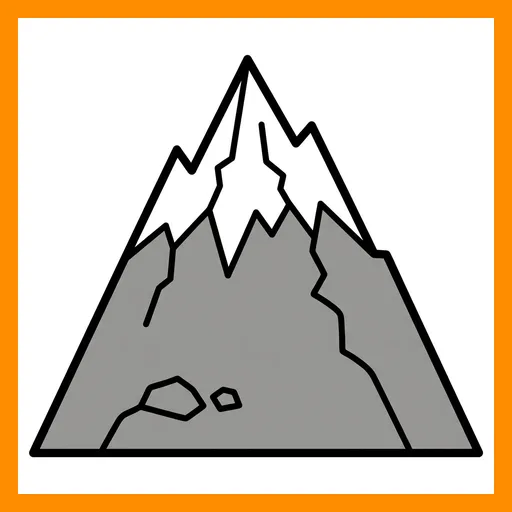 Pictograma de montaña con marco Fitzgerald naranja