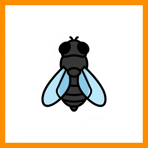 Pictograma de mosca con marco Fitzgerald naranja