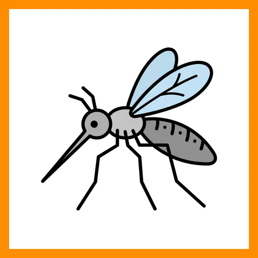 Pictograma de mosquito con marco Fitzgerald naranja