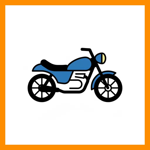 Pictograma de moto con marco Fitzgerald naranja