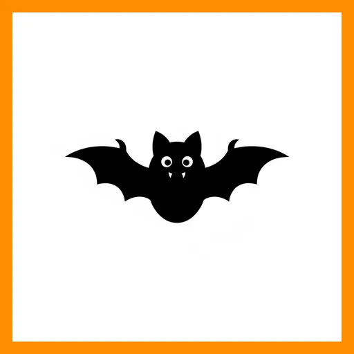 Pictograma de murciélago con marco Fitzgerald naranja