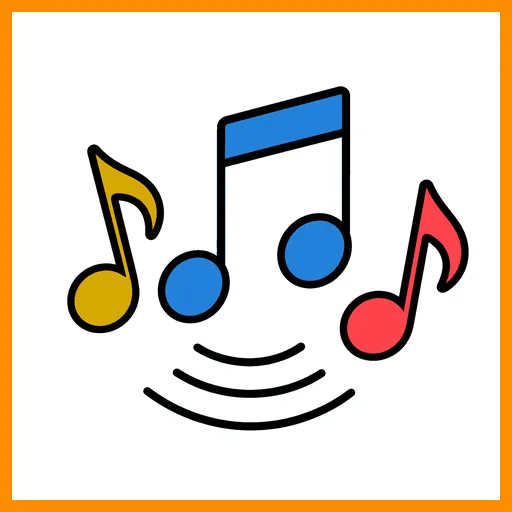 Pictograma de música con marco Fitzgerald naranja