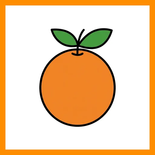 Pictograma de naranja (fruta) con marco Fitzgerald naranja