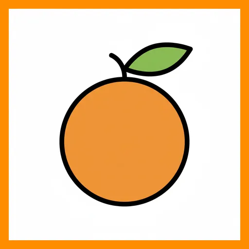 Pictograma de naranja fruta con marco Fitzgerald naranja