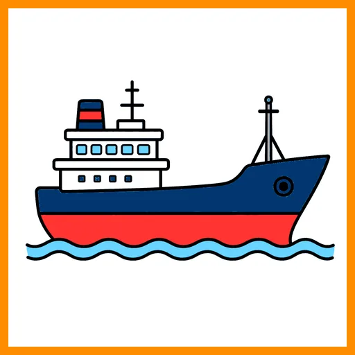 Pictograma de nave con marco Fitzgerald naranja