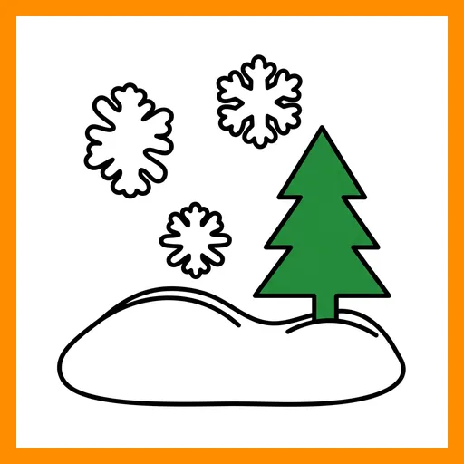 Pictograma de nieve con marco Fitzgerald