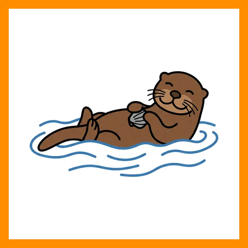 Pictograma de nutria con marco Fitzgerald naranja