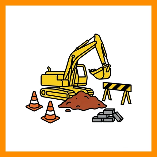 Pictograma de obras con marco Fitzgerald naranja