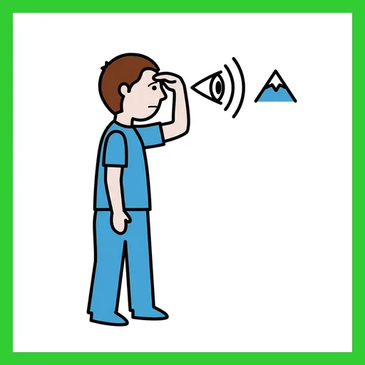 Pictograma de observar con marco Fitzgerald verde