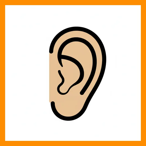 Pictograma de oreja con marco Fitzgerald naranja