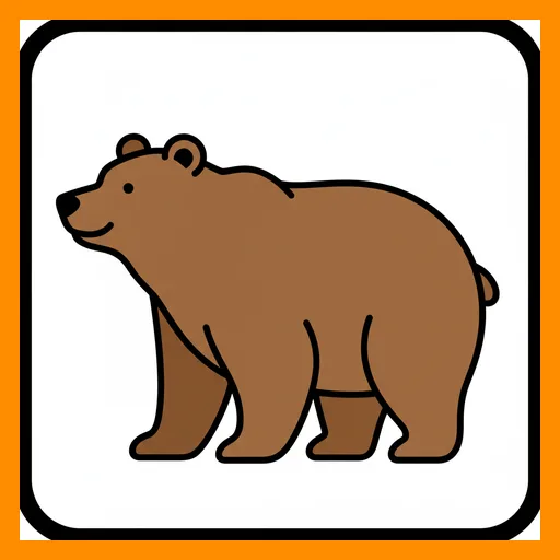 Pictograma de oso con marco Fitzgerald naranja