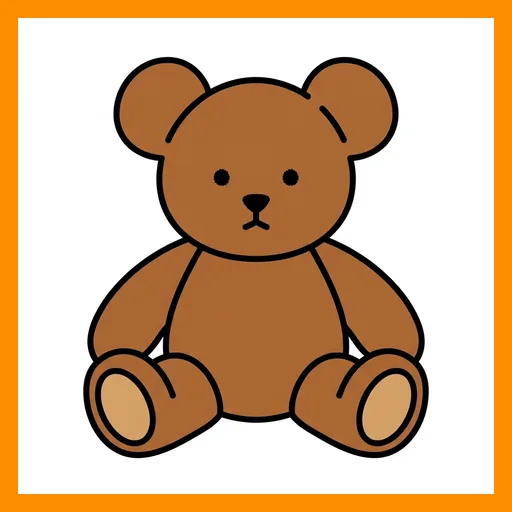 Pictograma de oso de peluche con marco Fitzgerald naranja
