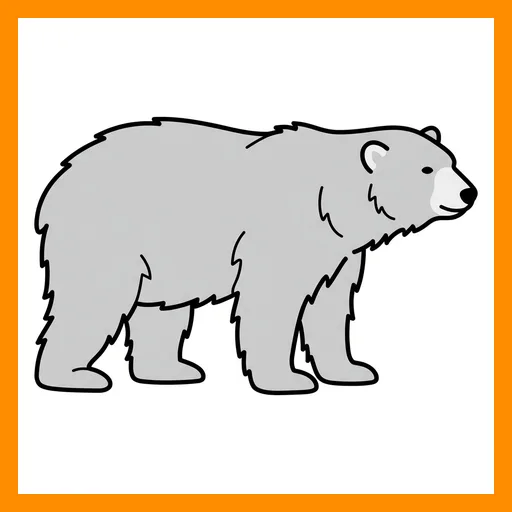 Pictograma de oso polar con marco Fitzgerald naranja