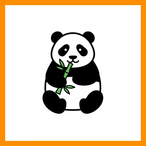 Pictograma de panda con marco Fitzgerald naranja