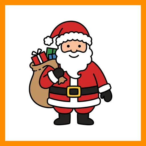 Pictograma de papa noel con marco Fitzgerald naranja