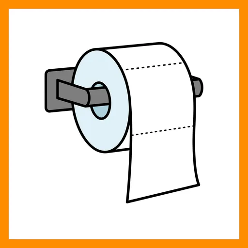 Pictograma de papel higiénico con marco Fitzgerald naranja