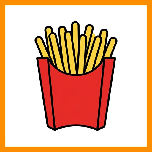 Pictograma de patatas fritas con marco Fitzgerald naranja