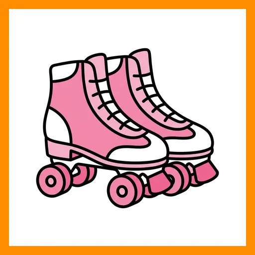 Pictograma de patines con marco Fitzgerald naranja
