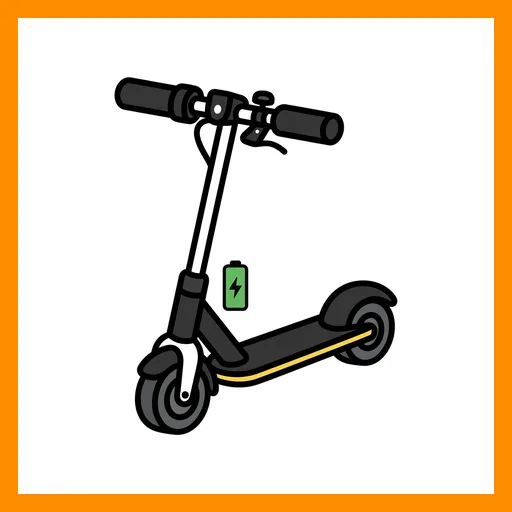 Pictograma de patinete electrico con marco Fitzgerald naranja