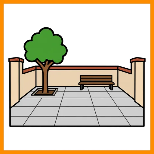 Pictograma de patio con marco Fitzgerald naranja