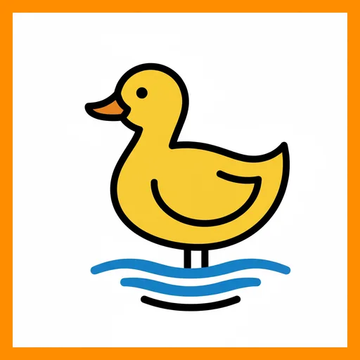 Pictograma de pato con marco Fitzgerald naranja