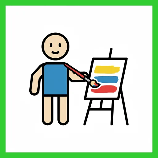 Pictograma de pintar con marco Fitzgerald verde