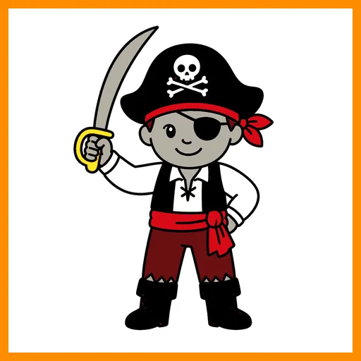 Pictograma de pirata con marco Fitzgerald naranja